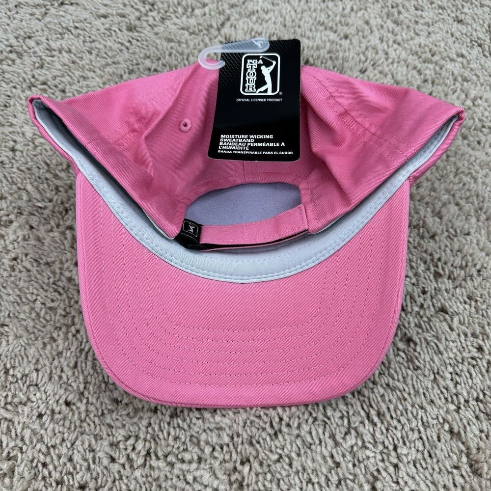 PGA Tour‎ Hat Classic Style 1963 Pink Golf Strapback Embroidered Cap NWT - Picture 7 of 11